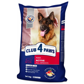 Сухой корм Club 4 Paws для взрослых активных собак со вкусом курицы