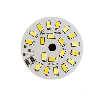 Светодиодный LED-модуль 5+5Вт, 50мм, 5В, двухцветный (холодный+теплый белый)