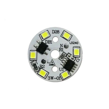 Светодиодный LED-модуль 3Вт, 28мм AC220В плата для ремонта ламп 3Вт, холодный белый