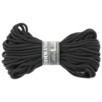 Паракорд тактичний Mil-Tec Мотузка паракордова Commando line 5мм x 15м Black (15941002-005-15)