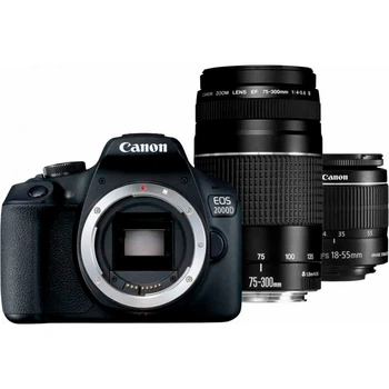 Зеркальный фотоаппарат Canon EOS 2000D Kit EF-S 18-55mm f/3.5-5.6 DC III + EF 75-300mm f/4-5.6 III (2728C021) [87427]