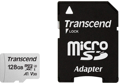 Карта памяти Transcend 300S microSDXC 128GB UHS-I U3 V30 + SD адаптер (TS128GUSD300S-A)