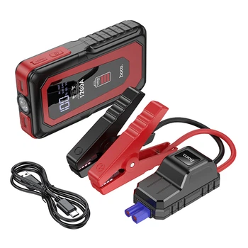 Пускозарядний пристрій Портативний Hoco QS3 3в1 PowerBank 10000 mAh для акумуляторів Бустер для авто з ліхтарем Чорний