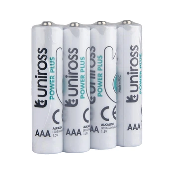 Батарейка Uniross Power Plus Alkaline, 1.5V - PK4, щелочная, AAА, 4 шт White-Green