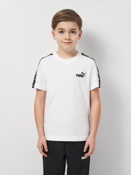 Дитяча футболка для хлопчика Puma Ess Tape 68578002 134-140 см White (4067983350634)