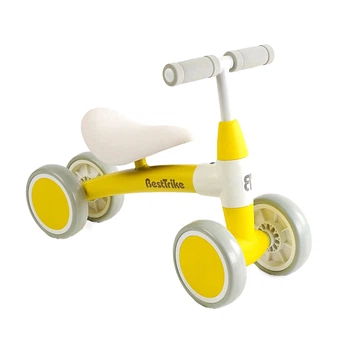 Беговел (велобег) детский Best Trike BST-90900 с 4-мя колесами EVA 6", Бело-желтый