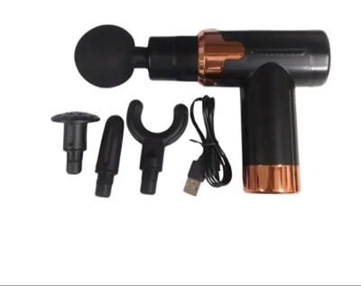 Ударный мышечный массажёр Mini Fascia Gun 760 Перкуссионный аккумуляторный для всего тела с 4 насадками