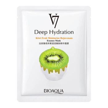 Тонізуюча вітамінна маска для обличчя з Ківі BIOAQUA V7 Toning Youth Mask + Seven Vitamins Essence 30г