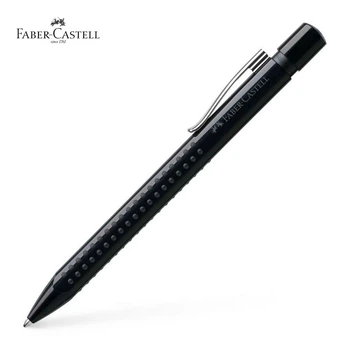 Ручка кулькова автоматична Faber-Castell Grip 2010 black, корпус чорний, стрижень синій М 0.7 мм, 243999