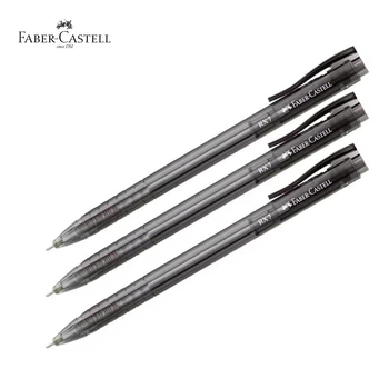 Три кулькові ручки Faber-Castell RX-7 автоматична чорна 0,7 мм, 545499
