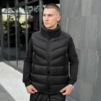 Водоотталкивающий жилет Pobedov Puffer утепленный пухом черный размер L