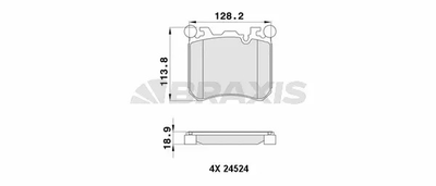 Комплект тормозных колодок BMW X6, BMW X5, BRAXIS (AA0441)