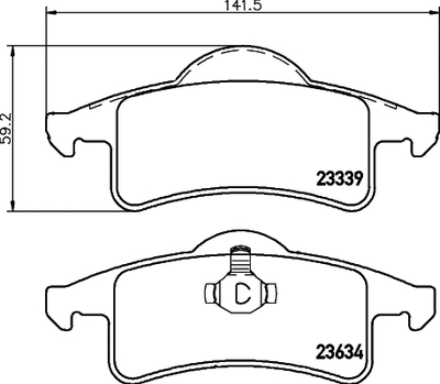 Комплект гальмівних колодок JEEP (BJC), JEEP GRAND, JEEP CHEROKEE, HELLA PAGID (8DB355009891)