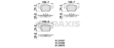 Комплект тормозных колодок VOLVO XC70, VOLVO C70, VOLVO S70, BRAXIS (AA0268)