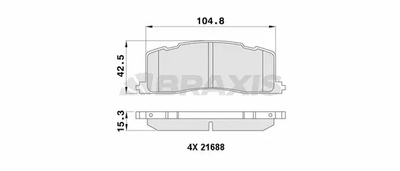 Комплект тормозных колодок TOYOTA PREVIA, BRAXIS (AA0405)