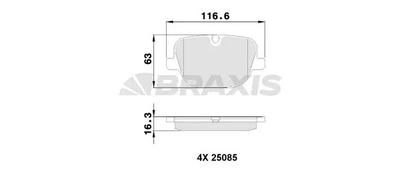 Комплект тормозных колодок LAND ROVER, BRAXIS (AA0510)