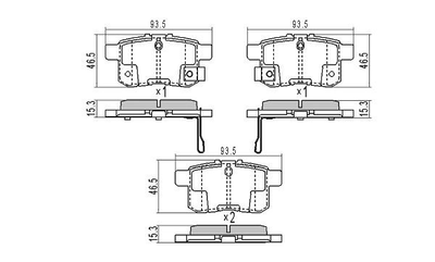 Комплект гальмівних колодок ACURA TSX, BYD F6, HONDA ACCORD, FREMAX (FBP1824)