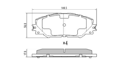 Комплект гальмівних колодок TOYOTA PRIUS, TOYOTA RAV4, TOYOTA AURIS, FREMAX (FBP1568)