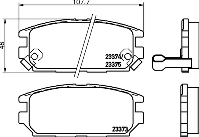 Комплект гальмівних колодок DODGE STEALTH, MITSUBISHI GRANDIS, MITSUBISHI MAGNA, NISSHINBO (NP3034)