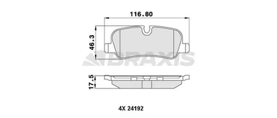 Комплект тормозных колодок LAND ROVER, BRAXIS (AA0216)