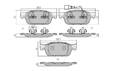 Комплект гальмівних колодок VW TRANSPORTER, VW MULTIVAN, FREMAX (FBP1672)