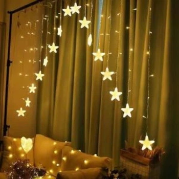 Светодиодная гирлянда штора Stenson Magic night R92655 136 led 2.5 м желтая 5019723