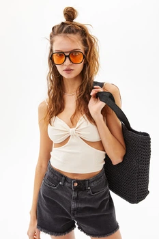 Топ жіночий H&M 166hm06200012 S Світло-бежевий (2000000881690)