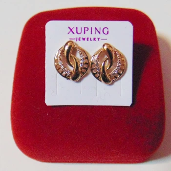 Сережки гвоздики з цирконами Xuping 12х10 мм кс295