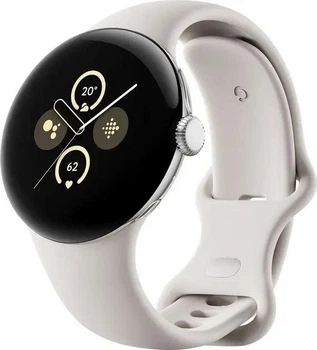 Смарт-часы Google Pixel Watch 2 Polished Silver case / Porcelain Active band (LTE)