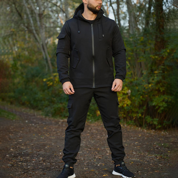Костюм Intruder Softshell Куртка с капюшоном + Брюки черная размер 5XL