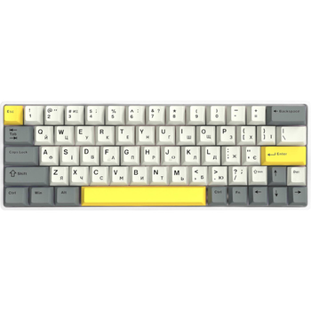 Клавіатура бездротова Epomaker EP64 60 Mulan Switch Hot-Swap RGB Wireless/Bluetooth/USB UA White (EP64-W-M)