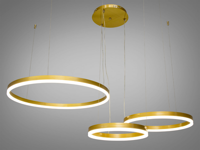LED люстра на тросах, цвет бронза, 105W на 15м2 1029-600+400+300BR-LS