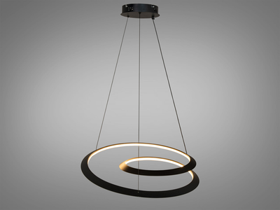 Подвесная LED люстра в коридор, чёрная, 80W на 12м2 6113-600BK-LS