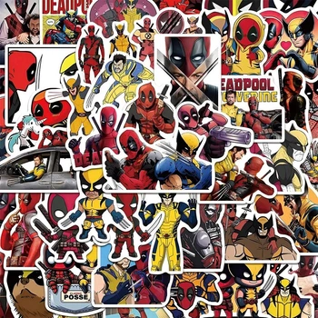 Набор стикеров Classic Deadpool Wolverine Дедпул и Росомаха 50 шт
