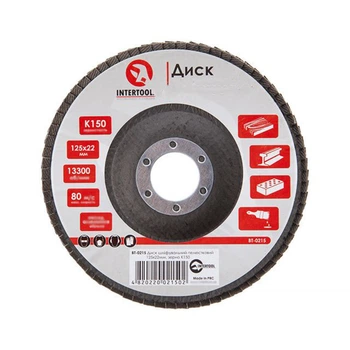 Диск шлифовальный лепестковый 125х22 мм Intertool (зерно K150)
