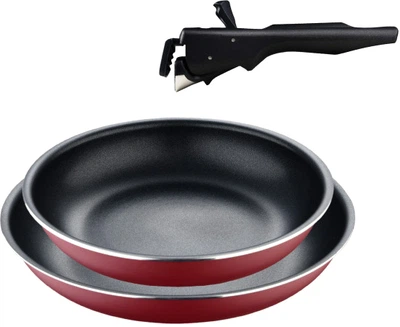 Набор сковородок со съемной ручкой Bergner Click&cook 22/26 см Красные (BG-31605-RD)