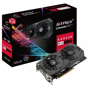 Видеокарта Asus Radeon RX570 ROG Strix OC 4GB GDDR5 (256bit) (1300/7000) (2 x DVI, HDMI, DisplayPort)