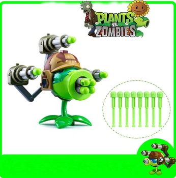 Игровой набор Plants vs Zombies Горохострел пулеметчик с тремя пушками Горохомет со стрелами Растения против зомби