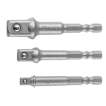 Набір перехідників для шуруповерта M6x1/2"-1/4"-3/8" 3 од. - 38D151 TOPEX