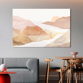 Картина на холсте Абстракция горы и солнце 120x80 см (V468-1_XL)