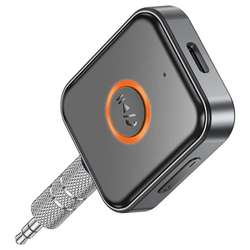 Безпровідний Bluetooth-ресивер Borofone BC55 Suave з LED-освітленням та пришвидшеним зарядом — чорний