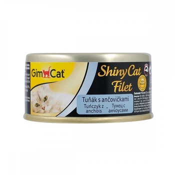 Влажный корм для котов с тунцом и анчоусами GimCat Shiny Cat Filet, 70 гр