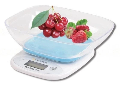Кухонные весы Edenberg Eb-75824 до 10 кг с чашей и подсветкой, голубая платформа