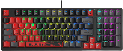 Klawiatura przewodowa A4Tech Bloody S98 Sports RGB BLMS Red Plus USB Black-Red (A4TKLA47388)