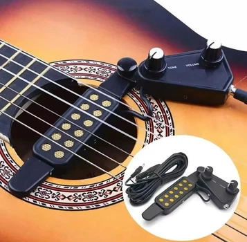 Звукознімач для акустичної гітари Acoustic магнітний пікап / звуковий перетворювач із 12 отворами, 3 м, чорний (99475704)