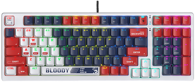 Klawiatura przewodowa A4Tech Bloody S98 Sports RGB BLMS Red Plus USB White-Navy (A4TKLA47390)