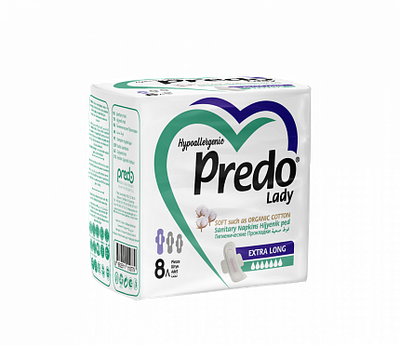 Гігієнічні прокладки dr.Clinic з крильцями Predo Lady Extra Long 7, 8 шт