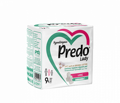 Гігієнічні прокладки dr.Clinic із крильцями Predo Lady Long 6, 9 шт