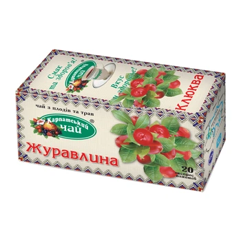 Чай плодово-ягодный Карпатский чай Клюква 20 пакетиков (4820024211482)