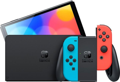 Портативная игровая приставка Nintendo Switch OLED with Neon Blue and Neon Red Joy-Con (045496453442)